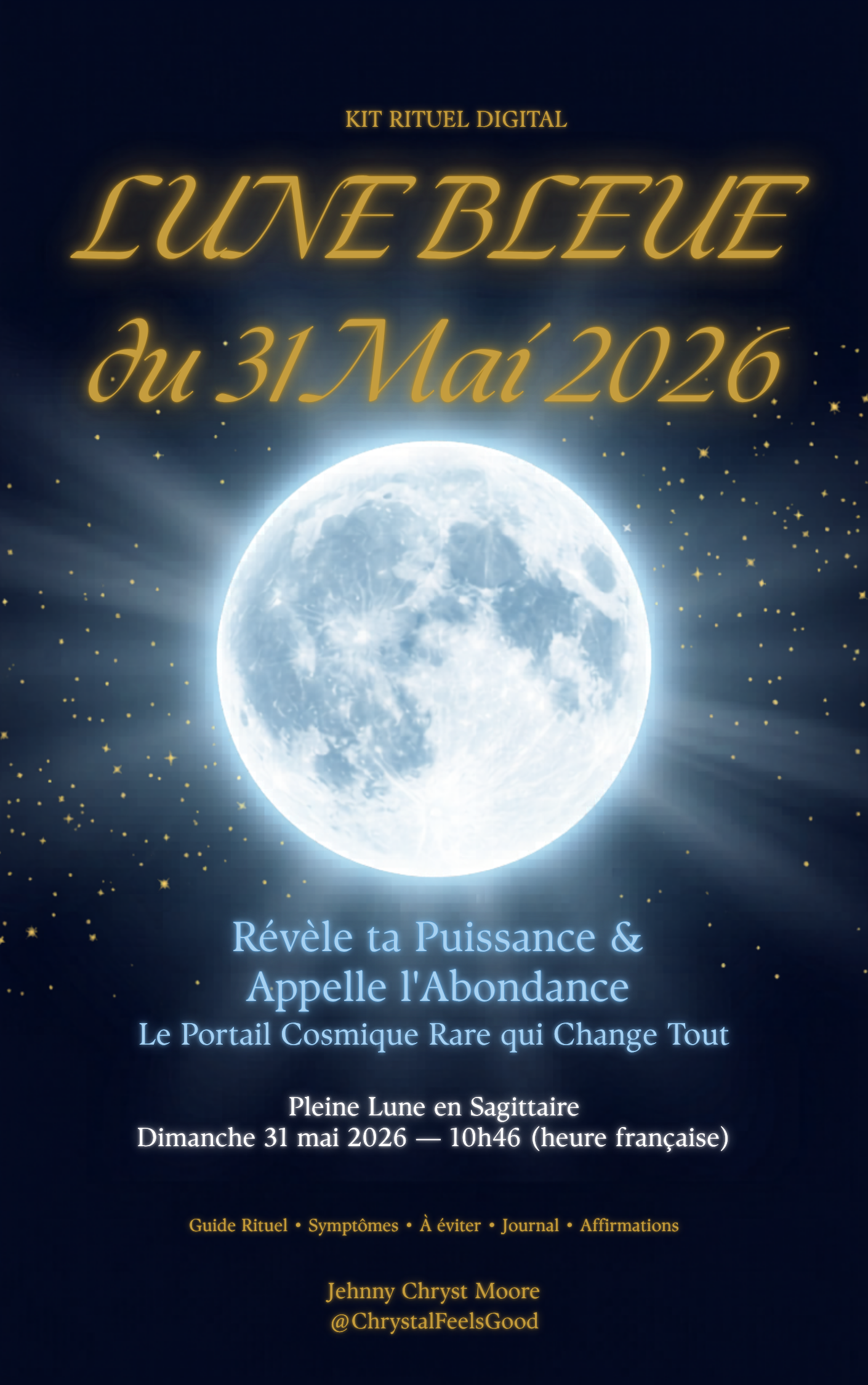 Kit Rituel Lune Bleue 31 Mai 2026 — Révèle ta Puissance & Appelle l'Abondance