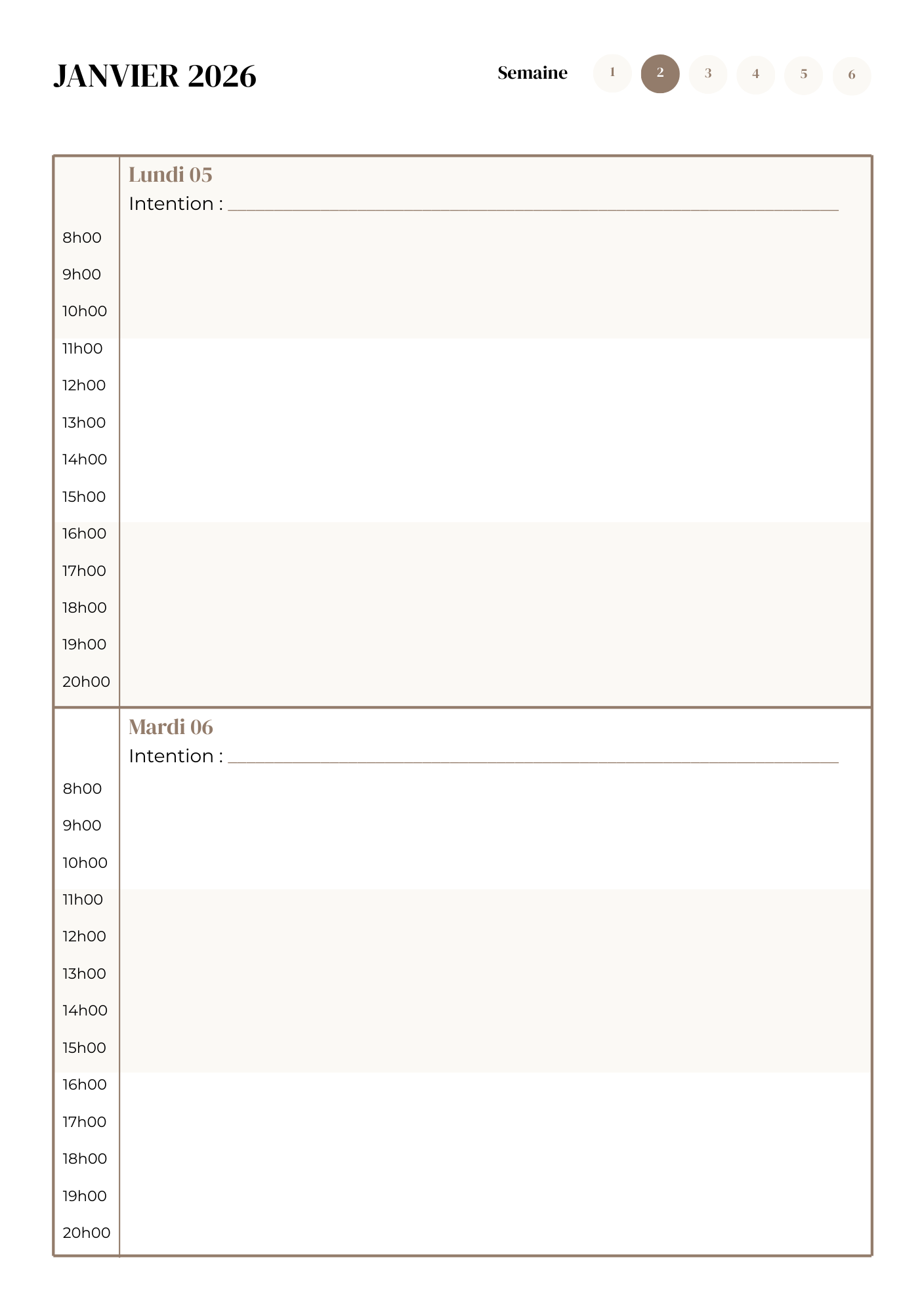 Agenda Intuitif 2026 – Édition DOM Premium