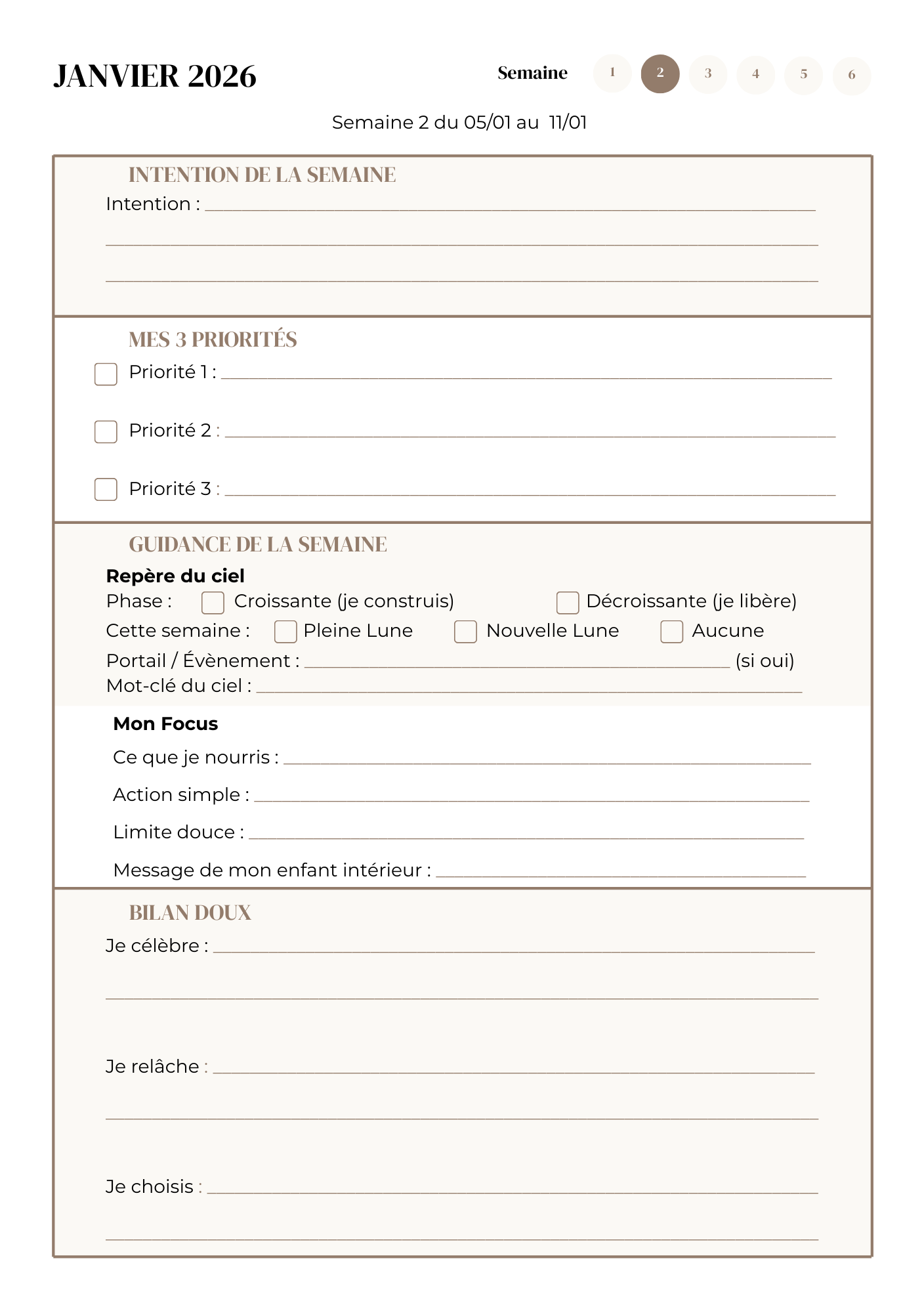 Agenda Intuitif 2026 – Édition DOM Premium